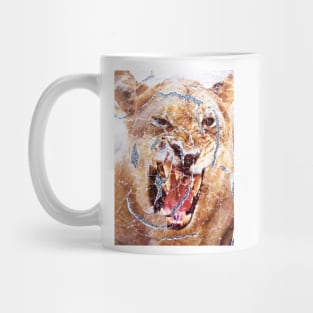 Ripped and torn lioness Mug